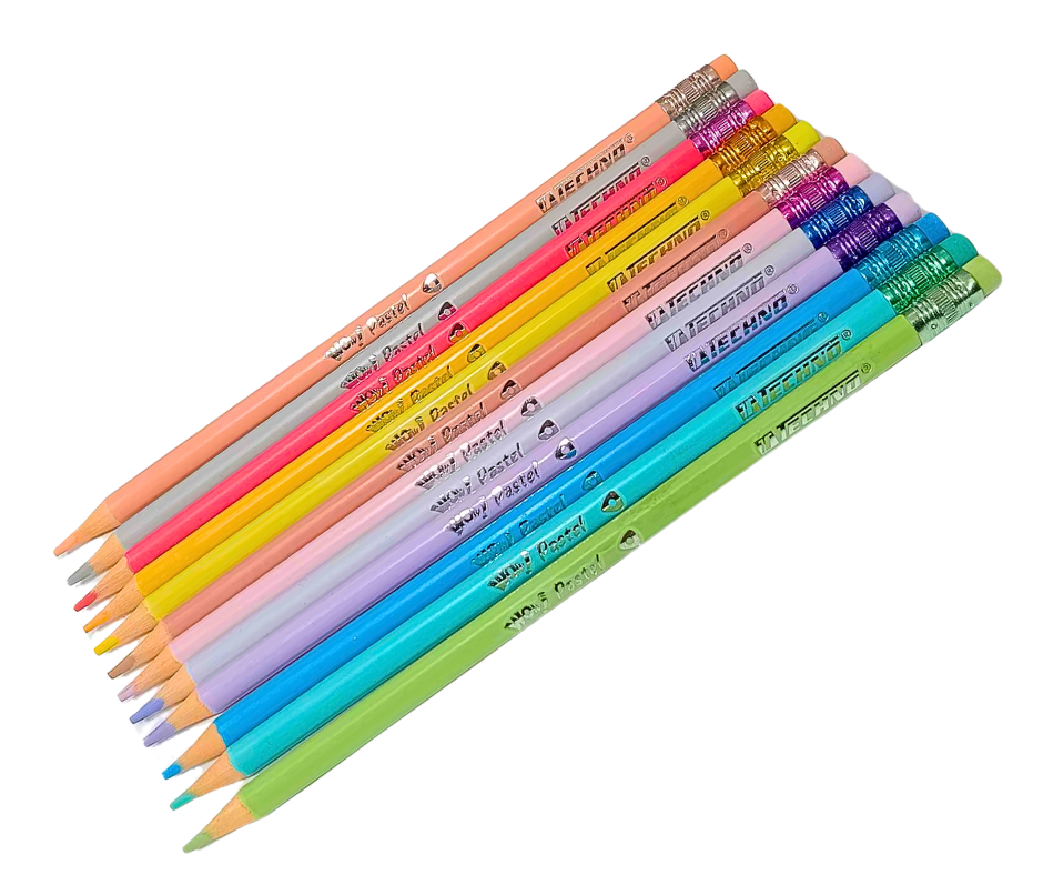 CRAYON COULEUR TECHNO WOW PASTEL EFFACABLES 12PCS