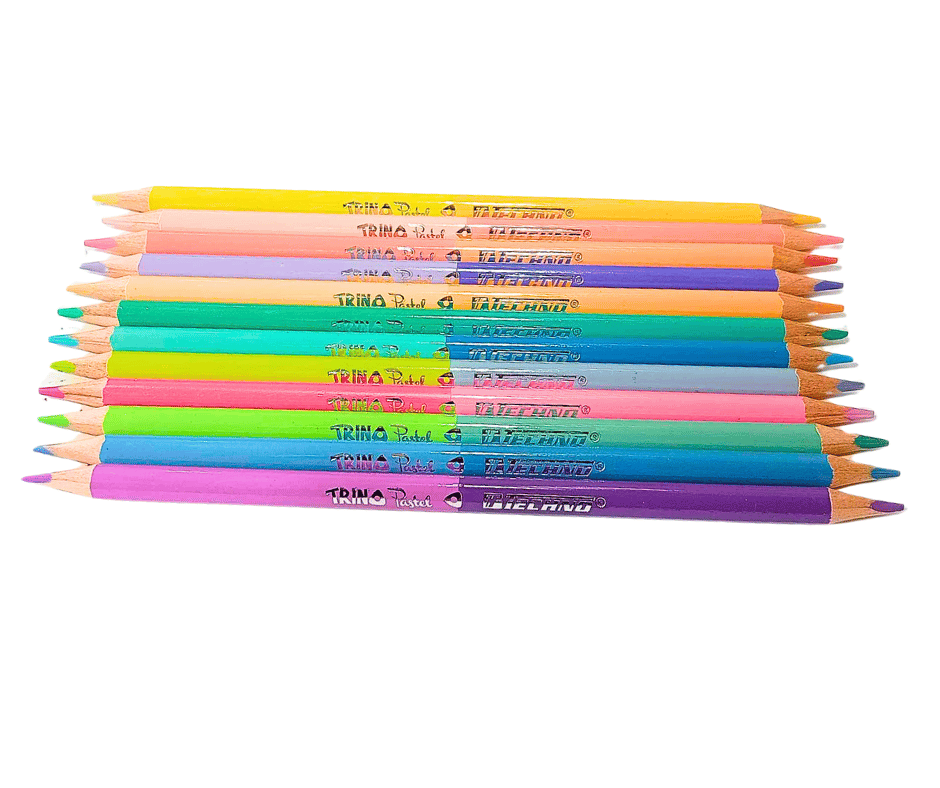 CRAYONS COULEURS TECHNO PASTEL TRINO BICOLORE 12/24