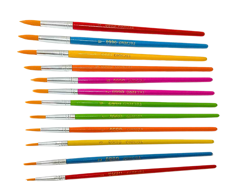 JEUX DE PINCEAUX TECHNO RONDS 12 PCS