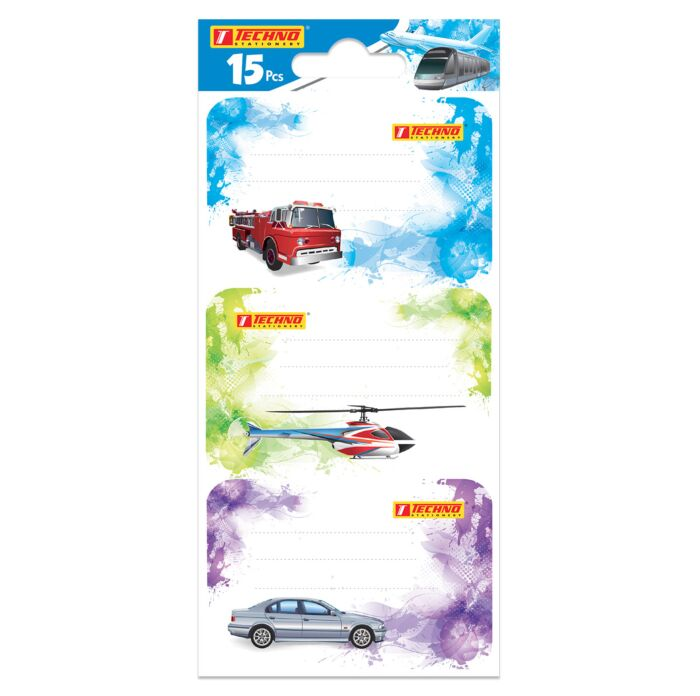 ETIQUETTE SCOLAIRE ADHESIVES EN POLY-BAG DE 15