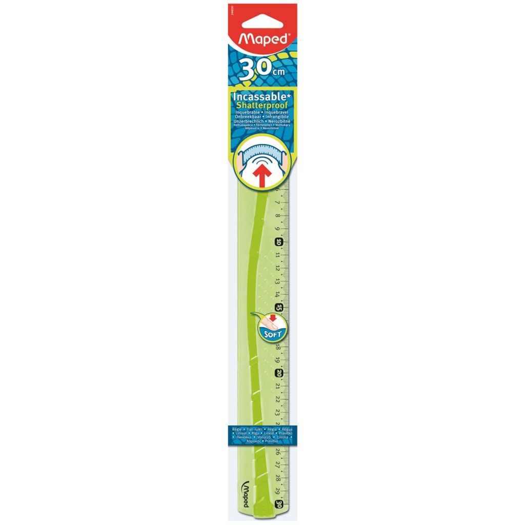 REGLE MAPED SOUPLE VERT ET BLEU 30CM FLEX