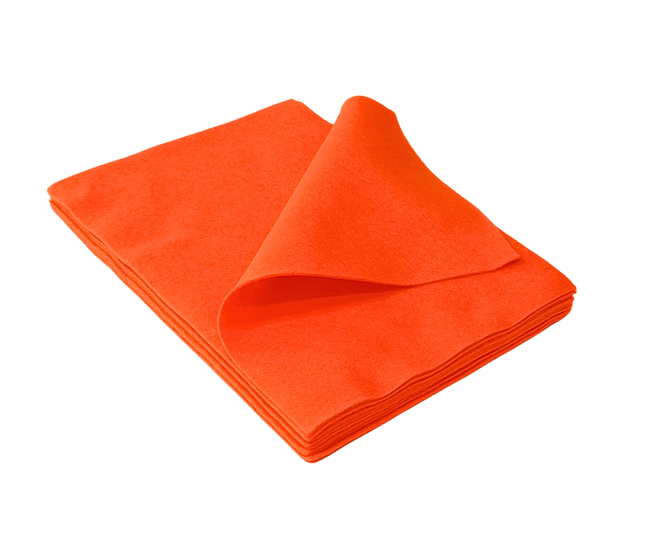 COUPONS FEUTRINE A4 160G ORANGE 10 COULEURS