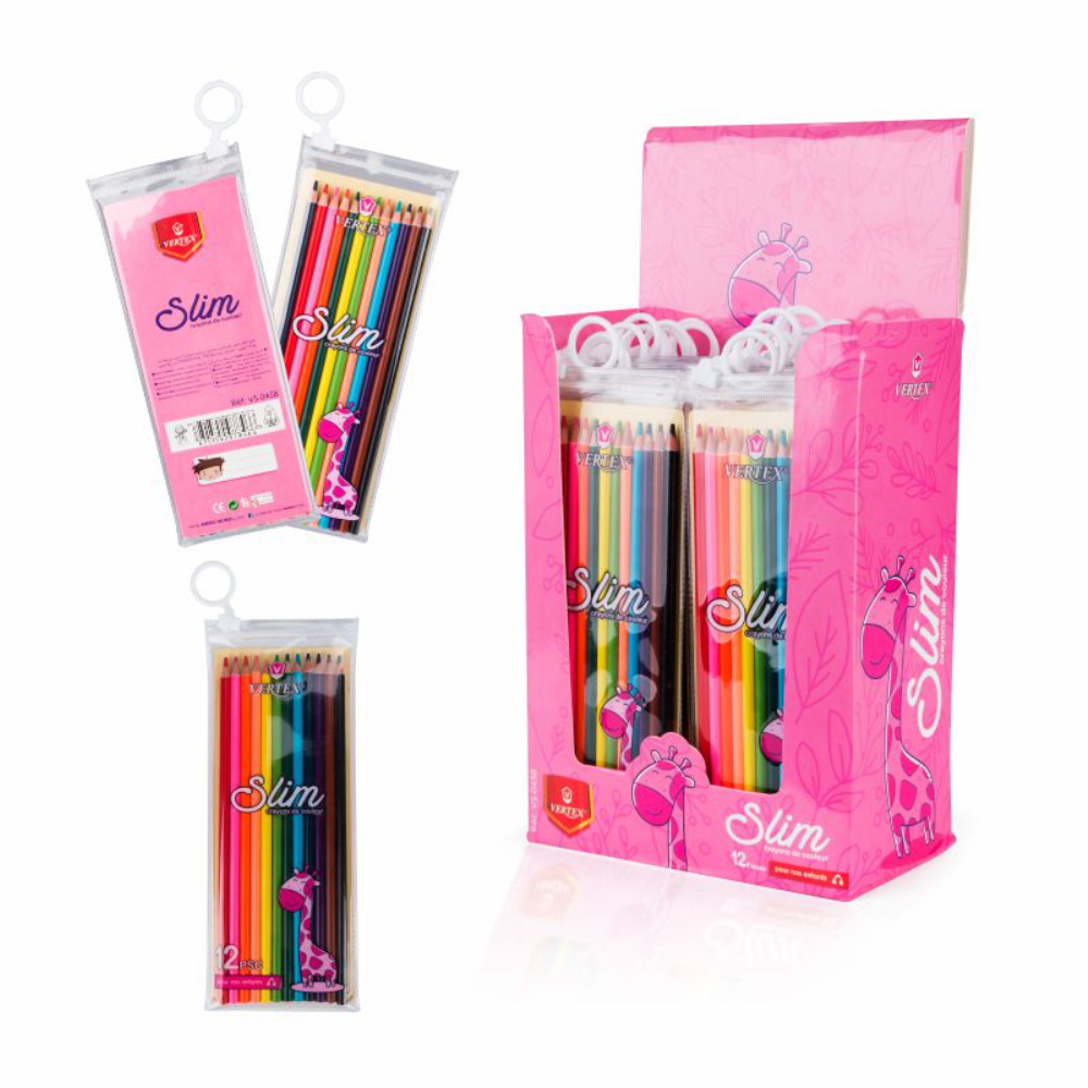 CRAYON COULEUR VERTEX SLIM 12PC