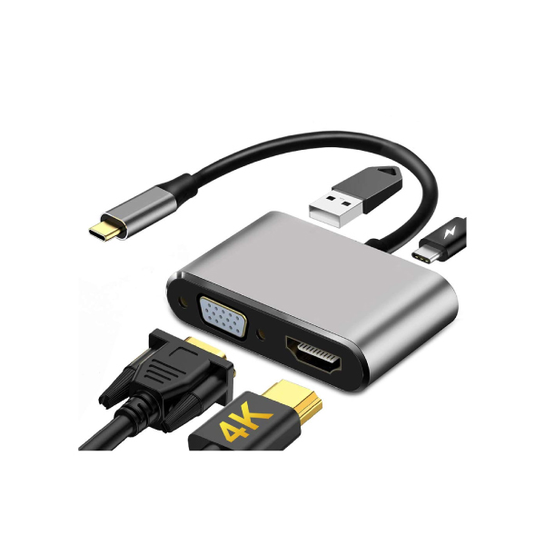 ADAPTATEUR 4IN1 TYPE C TO HDMI+VGA+USB