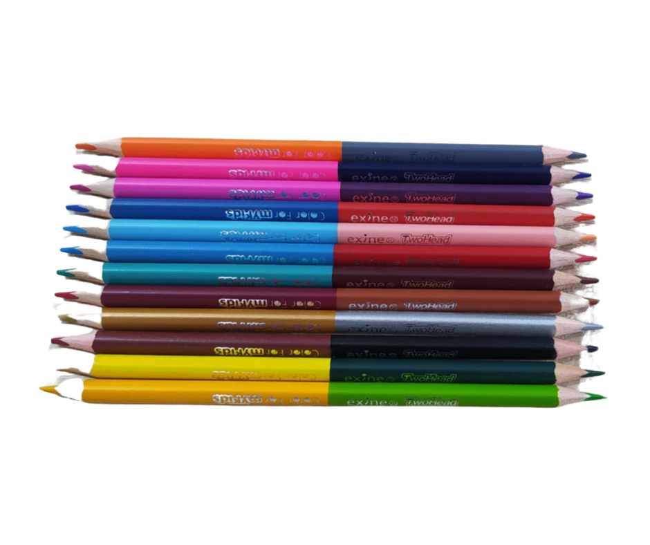 CRAYONS COULEUR EXINE DUO 12PC 01004