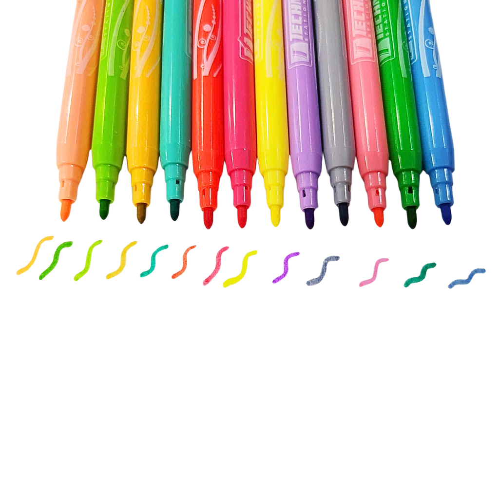 FEUTRE TECHNO POCHETTE DE 12 SPRING PASTEL COULEURS TE8287