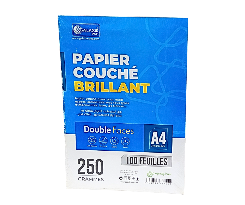 PAPIER COUCHE GALAXIE A4 250GR 100F