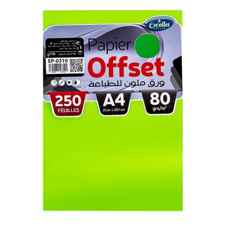 PAPIER OFFSET VERT EXCELLES A4 80GR