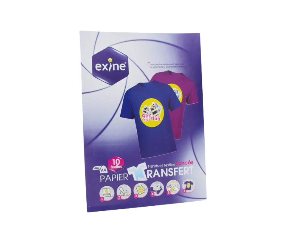PAPIER TRANSFERT FONCE A4 EXINE 10F IB53151