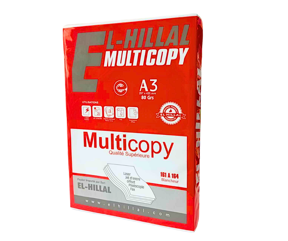 RAM DE PAPIER HILLAL A3 ROUGE 80G