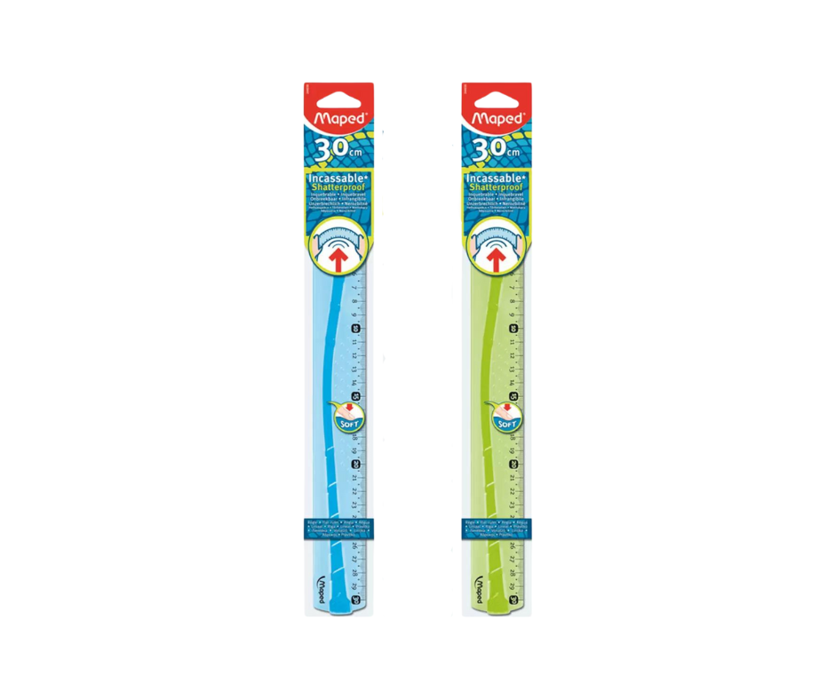 REGLE MAPED FLEXIBLE SOUPLE VERT ET BLEU 30CM