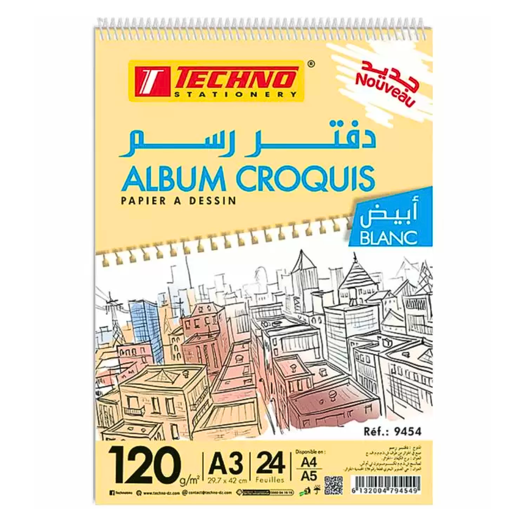 ALBUM CROQUIS TECHNO 24F/A3/120G