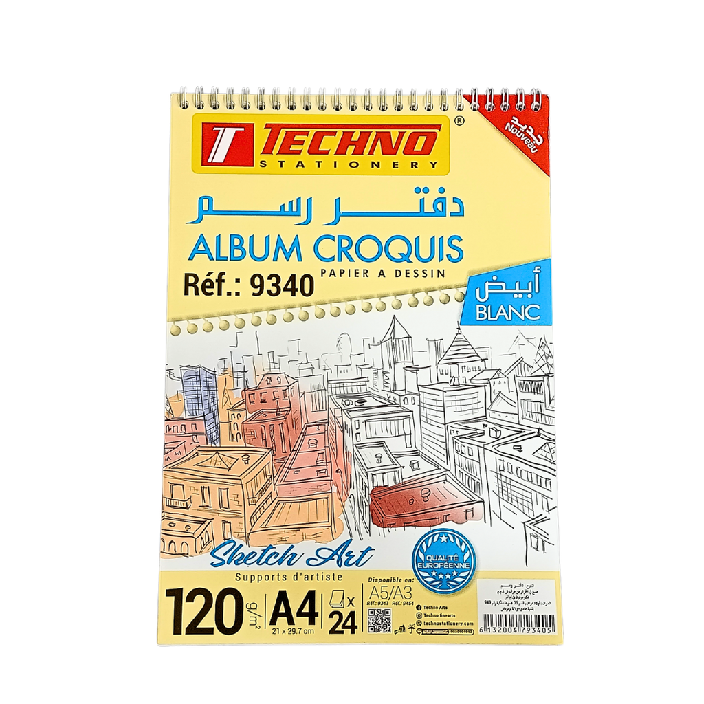 ALBUM CROQUIS TECHNO A4 24F 120G