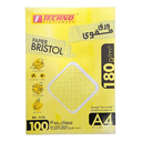 FICHE BRISTOL TECHNO A4  QUADRILLÉES JAUNE 100F 180G 