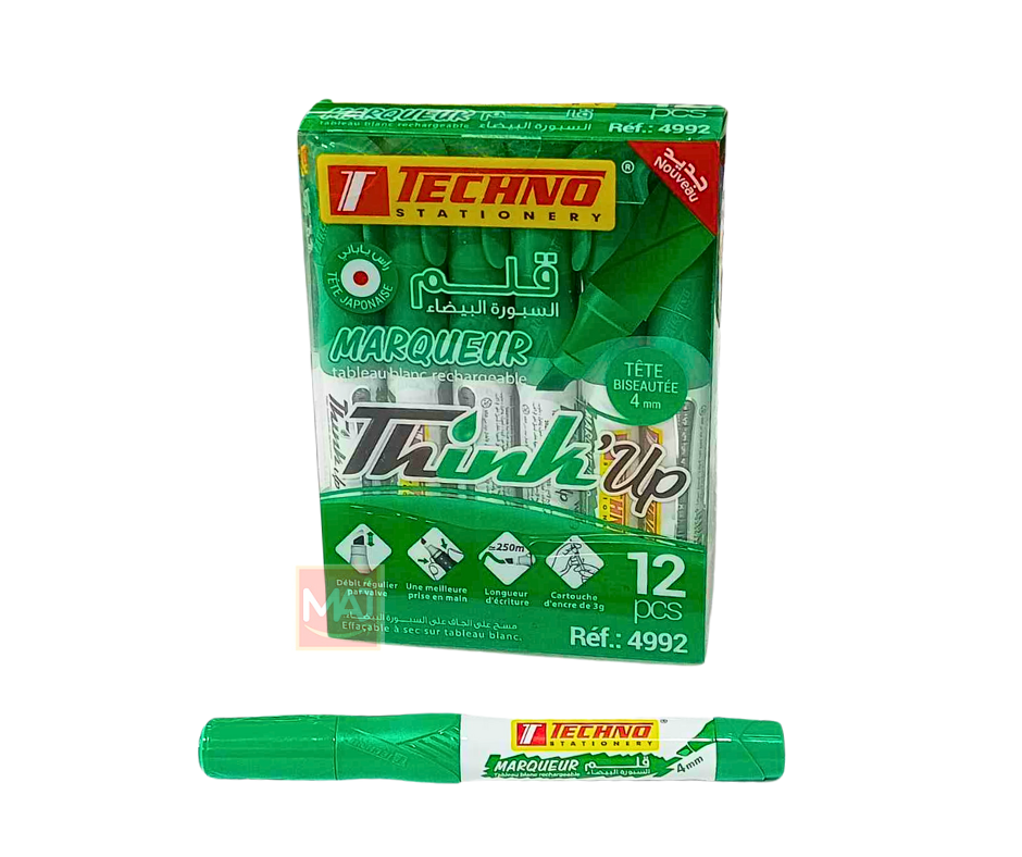 MARQUEUR TABLEU BLANC TECHNO THINK UP VERT 4992