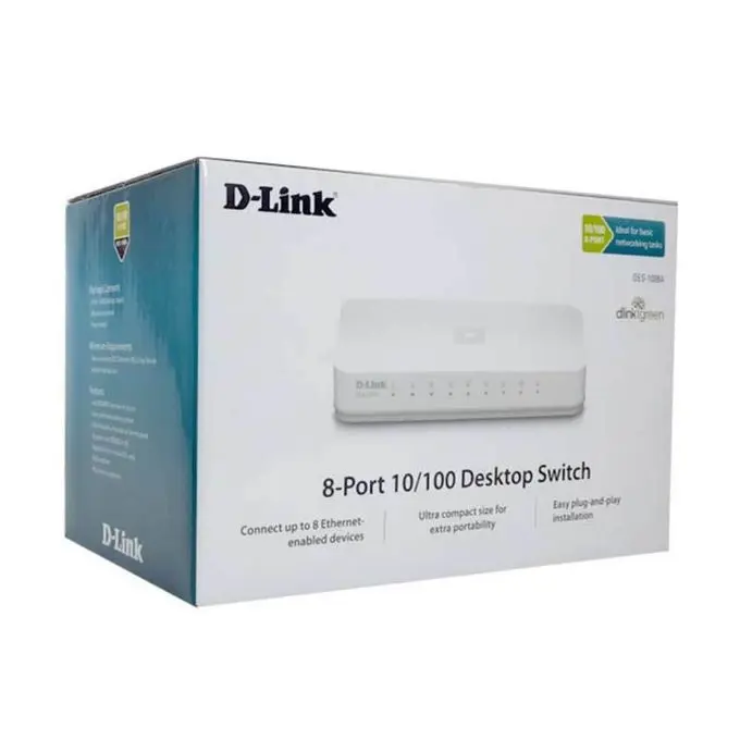 SWITCH RESEAU 8 PORTS D-LINK (10/100Mbps) DES 1008A