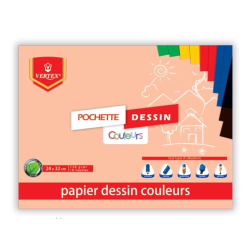POCHETTE DESSIN COULEUR VERTEX VS015