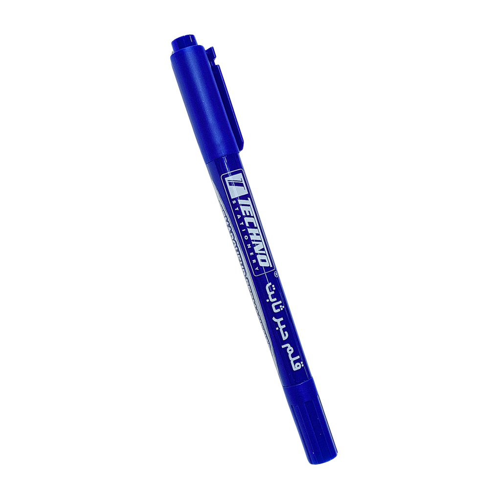 MARQUEUR PERMANENT BLEU TECHNO DOUBLE TETE