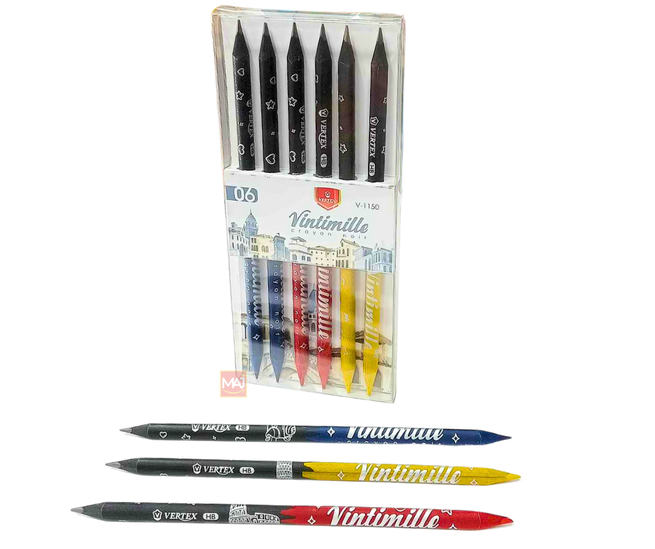 CRAYONS COULEURS VERTEX NOIR