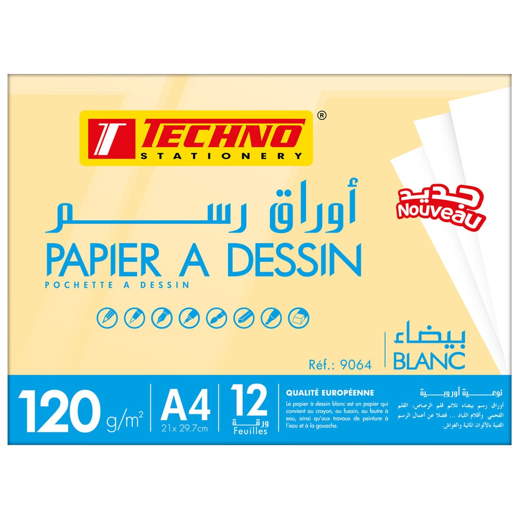 PAPIER DESSIN TECHNO A4 120G 9064
