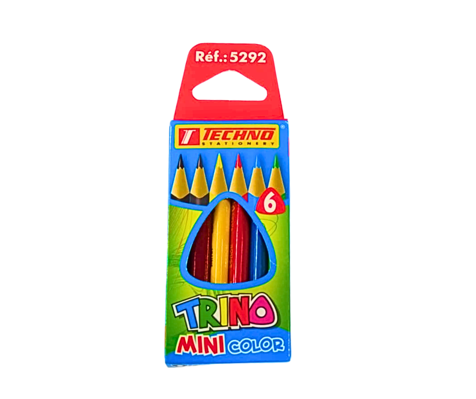 CRAYONS COULEURS TECHNO MINI DE 6 PCS