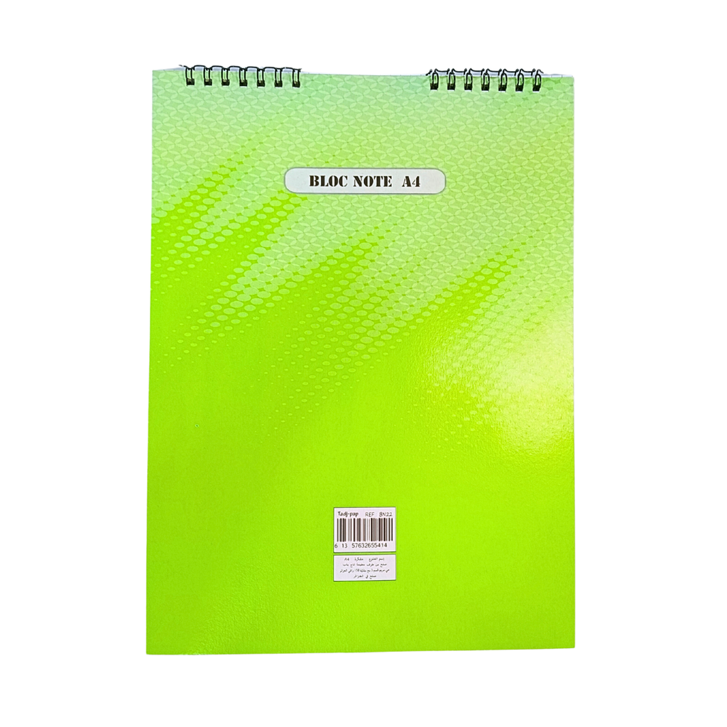 BLOC NOTE SPIRAL TADJ PAP