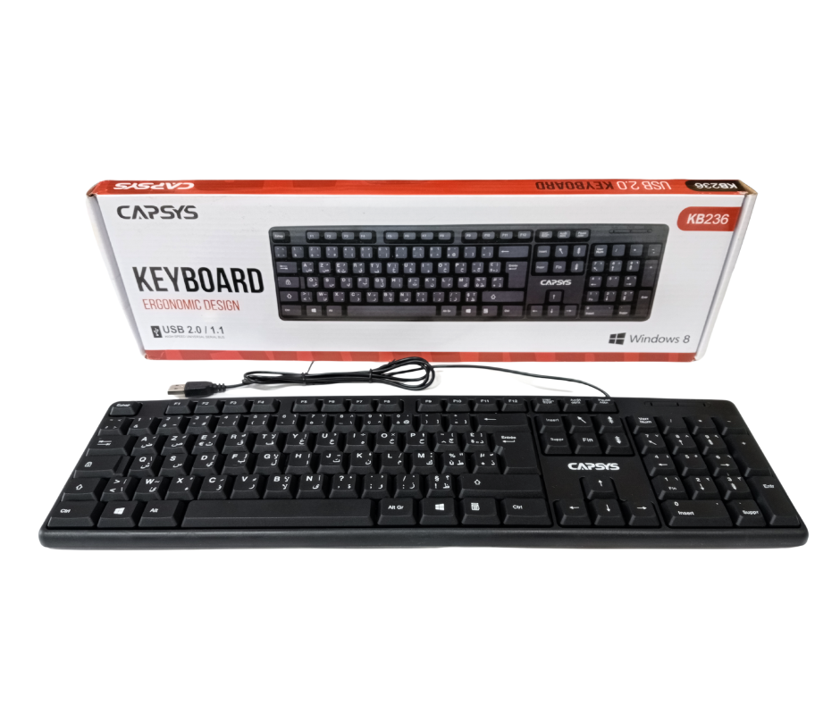 CLAVIER CAPSUS NOIR USB KB236