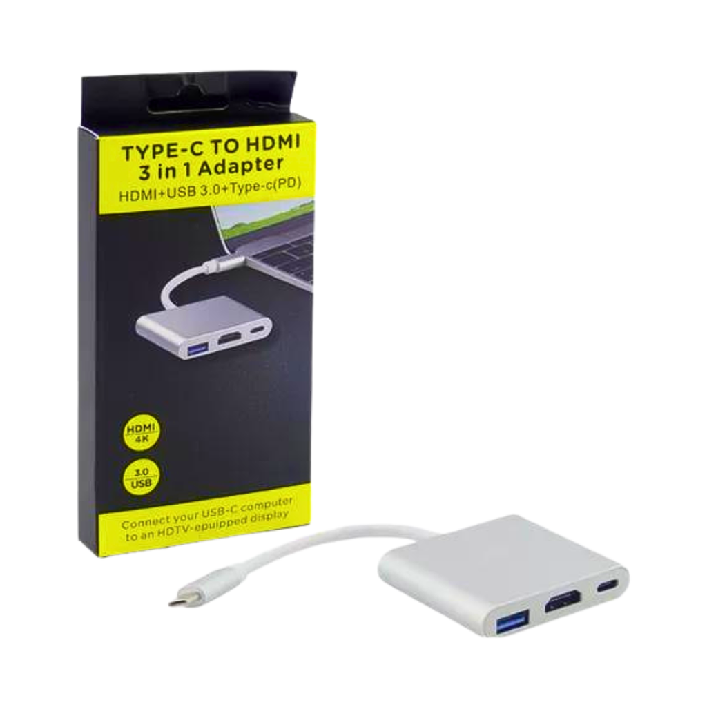 ADAPTATEUR TYPE C TO HDMI+USB 3.0+TYPE C 