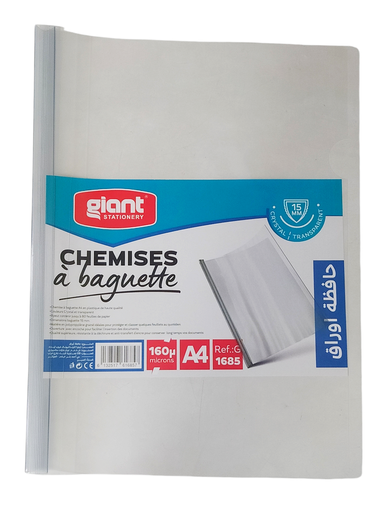 CHEMISE A BAGUETTE GIANT TRANSPARENT 15 MM