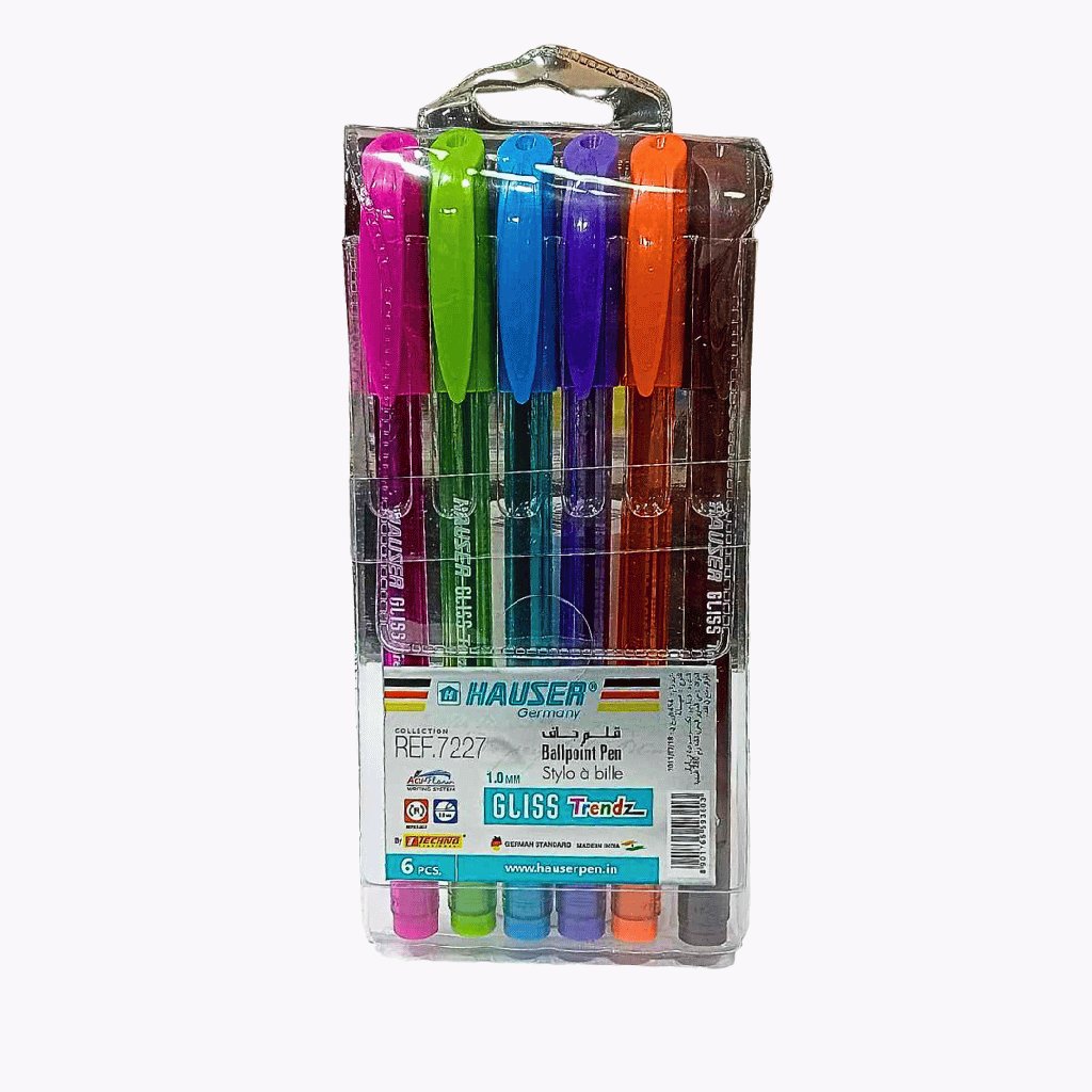 STYLO A BILLE HAUSER GLISS  POCHETTE DE 6 1MM 