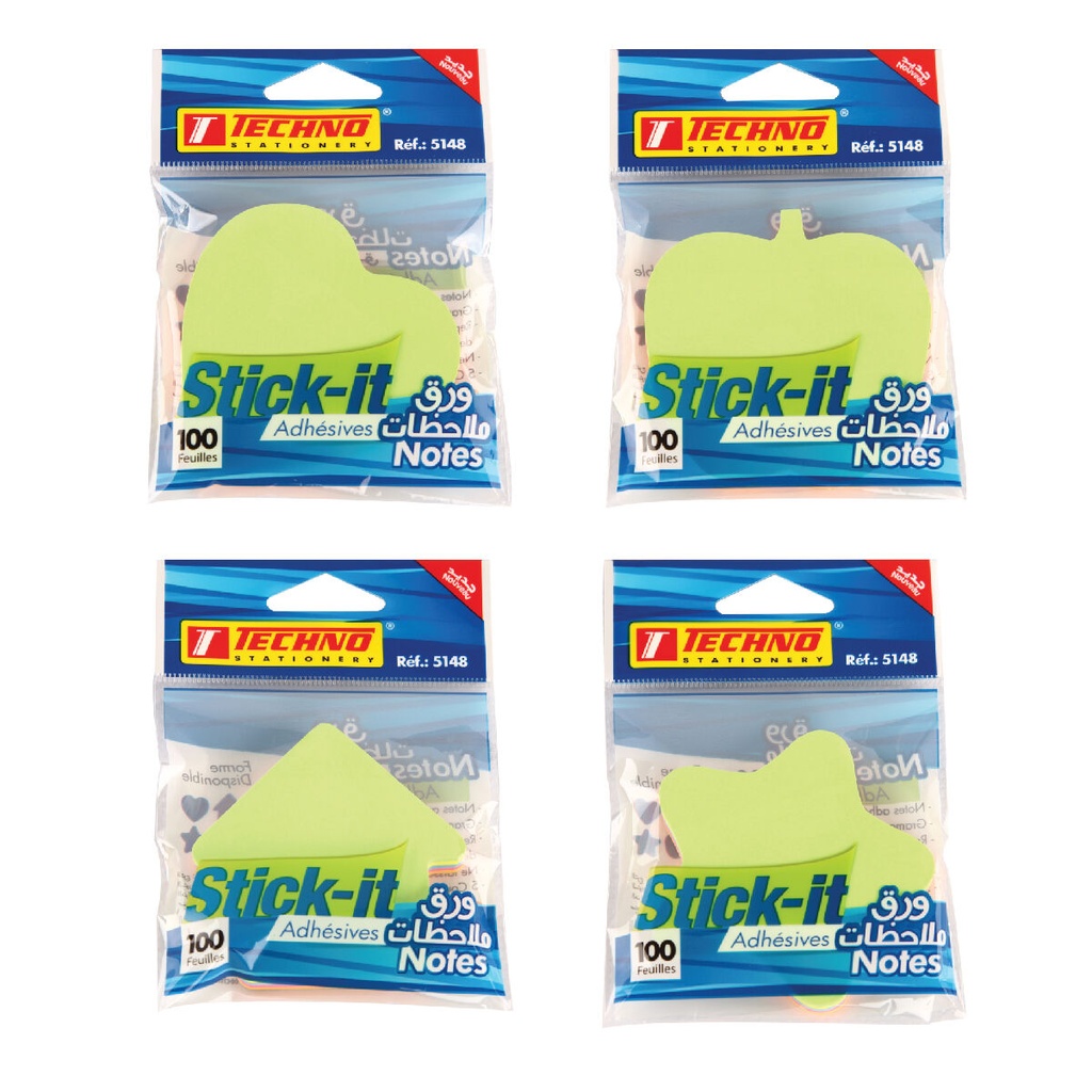 STICK NOTE TECHNO COULEURS FLUO 100F