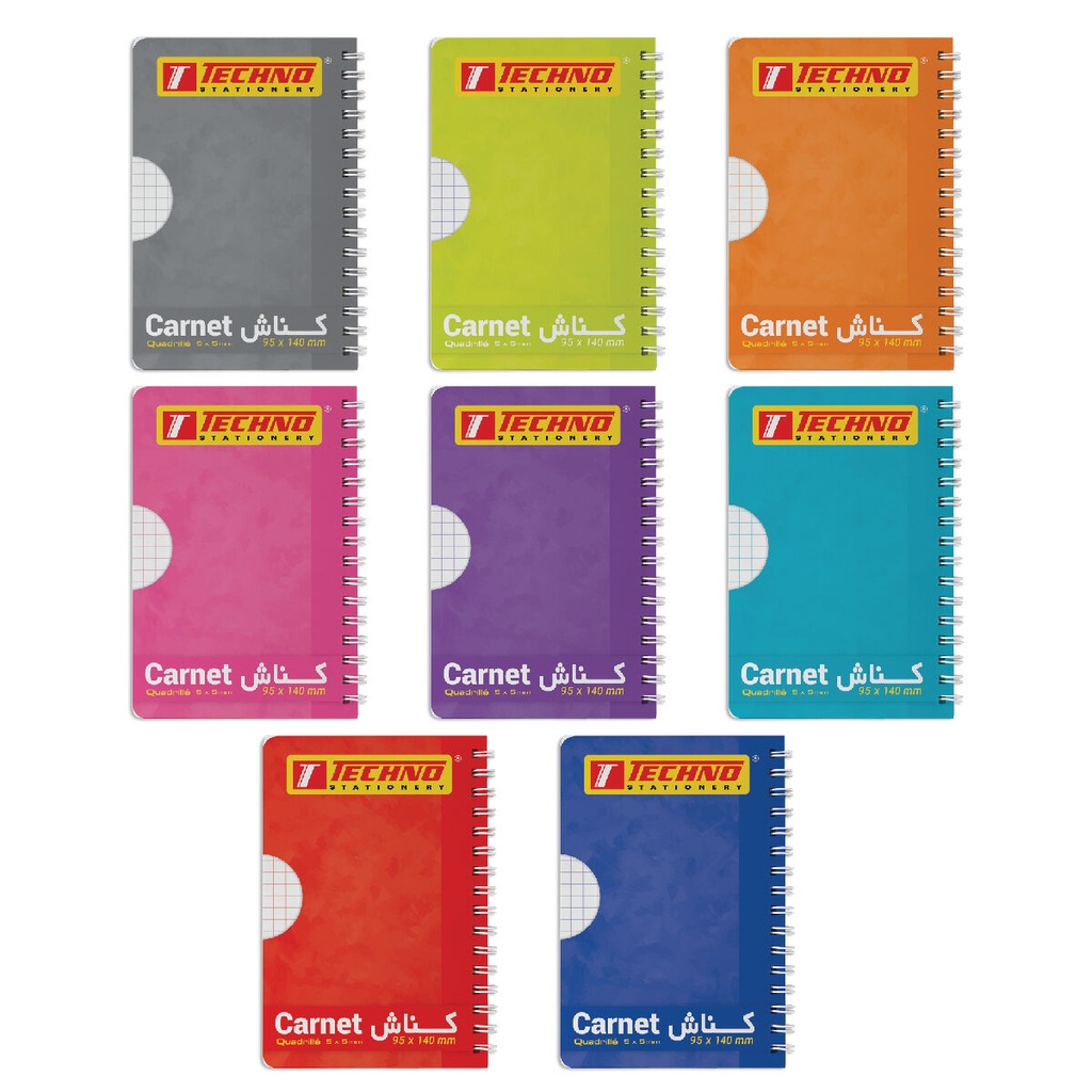 PETIT CARNET TECHNO 96P SPIRAL TE9557