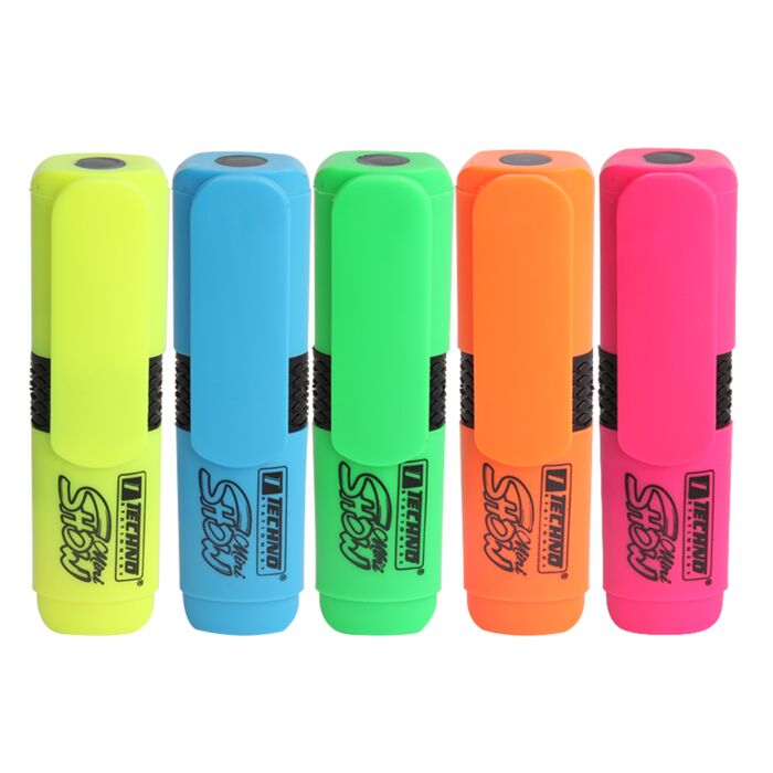 MINI SURLIGNEUR TECHNO SHOW FLUORESENT EN PRESENTOIR 