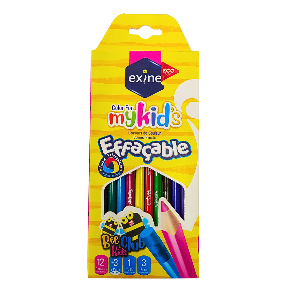 CRAYON COULEURS EXINE GM 12 PCS EFFACABLE 