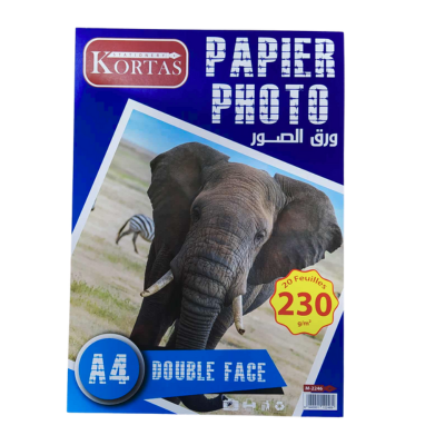 PAPIER PHOTO DOUBLE FACE KORTAS 20 FEUILLES 230G