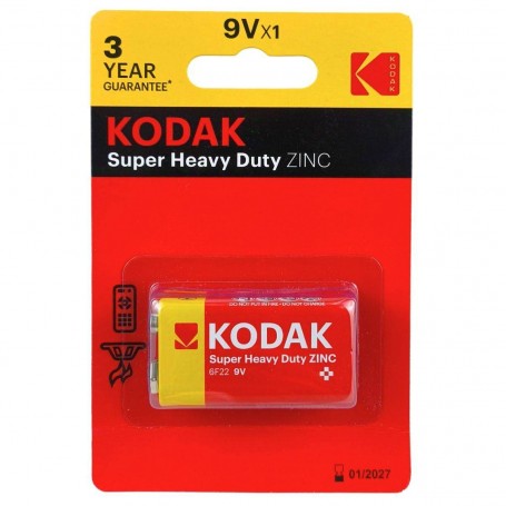 PILE KODAK 9V SUPER HEAVY DUTY ZINC