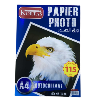 PAPIER PHOTO AUTOCOLLANT KORTAS A4 115G M2251