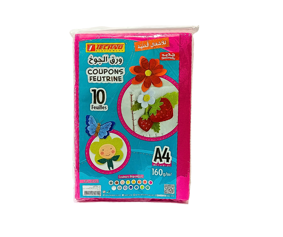 COUPONS FEUTRINE TECHNO ROSE A4 160G