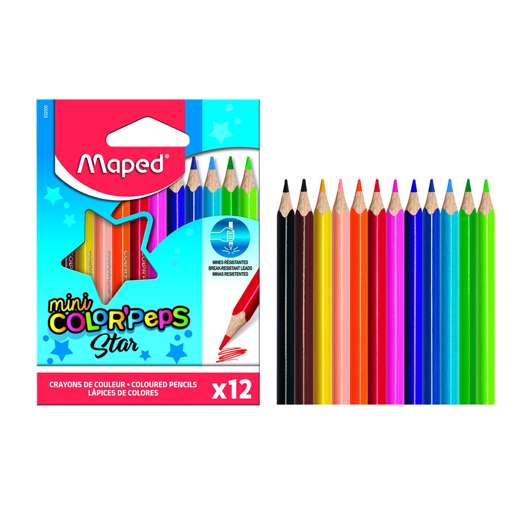 CRAYONS COULEURS MAPED 12 PIÈCES PM MA832500