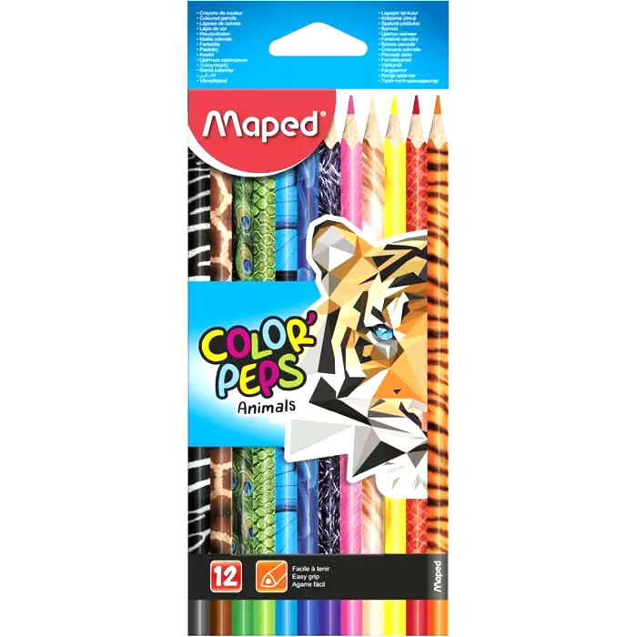 CRAYONS COULEUR MAPED ANIMALS