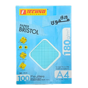 FICHE BRISTOL TECHNO A4 QUADRILLEES BLEU 100F 180GR 9131