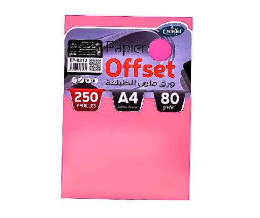 [EP0312] PAPIER OFFSET ROSE EXCELLES A4 80GR