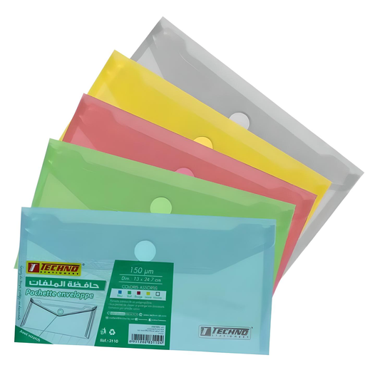 [TE3110] POCHETTE ENVELOPPE TECHNO A6 5 COULEURS