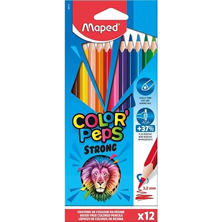 [MA862712] CRAYONS COULEUR MAPED COLORPEPS STRONG 12 CLR