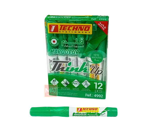 [TE4992] MARQUEUR TABLEU BLANC TECHNO THINK UP VERT 4992