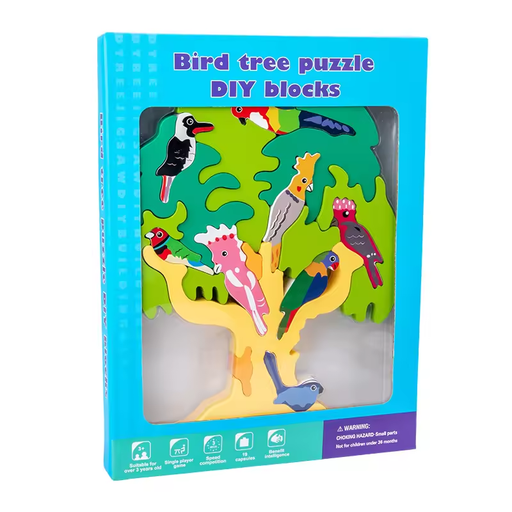 [124-73] BIRD TREE PUZZLE DIY BLOCKS