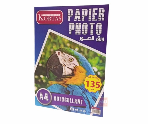 [M2252] PAPIER PHOTO AUTOCOLANT KORTAS A4 20F
