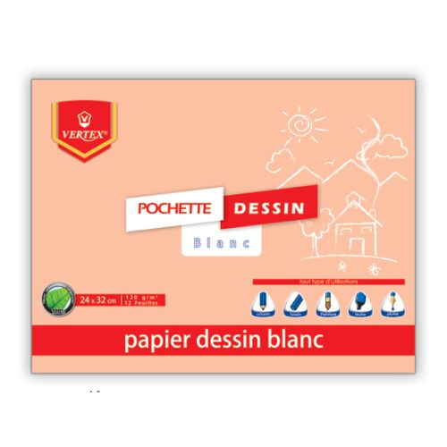 [VP014] POCHETTE DESSIN BLANCHE VERTEX VS014
