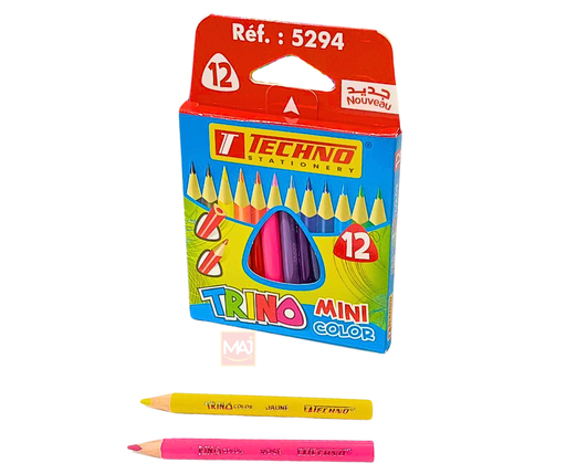 [TE5294] CRAYONS COULEURS TRINO TECHNO BOITE DE 12 PCS