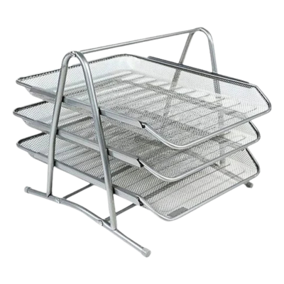 [TE5175] CORBEILLE A COURRIER TECHNO METALLIQUE 3 ETAGES TE5175